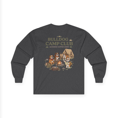 Bulldog Camp Club Campfire Coffee Back Print Long Sleeve T-Shirt