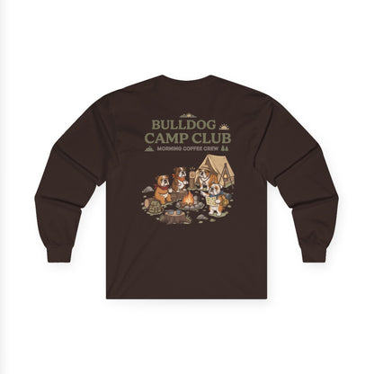 Bulldog Camp Club Campfire Coffee Back Print Long Sleeve T-Shirt