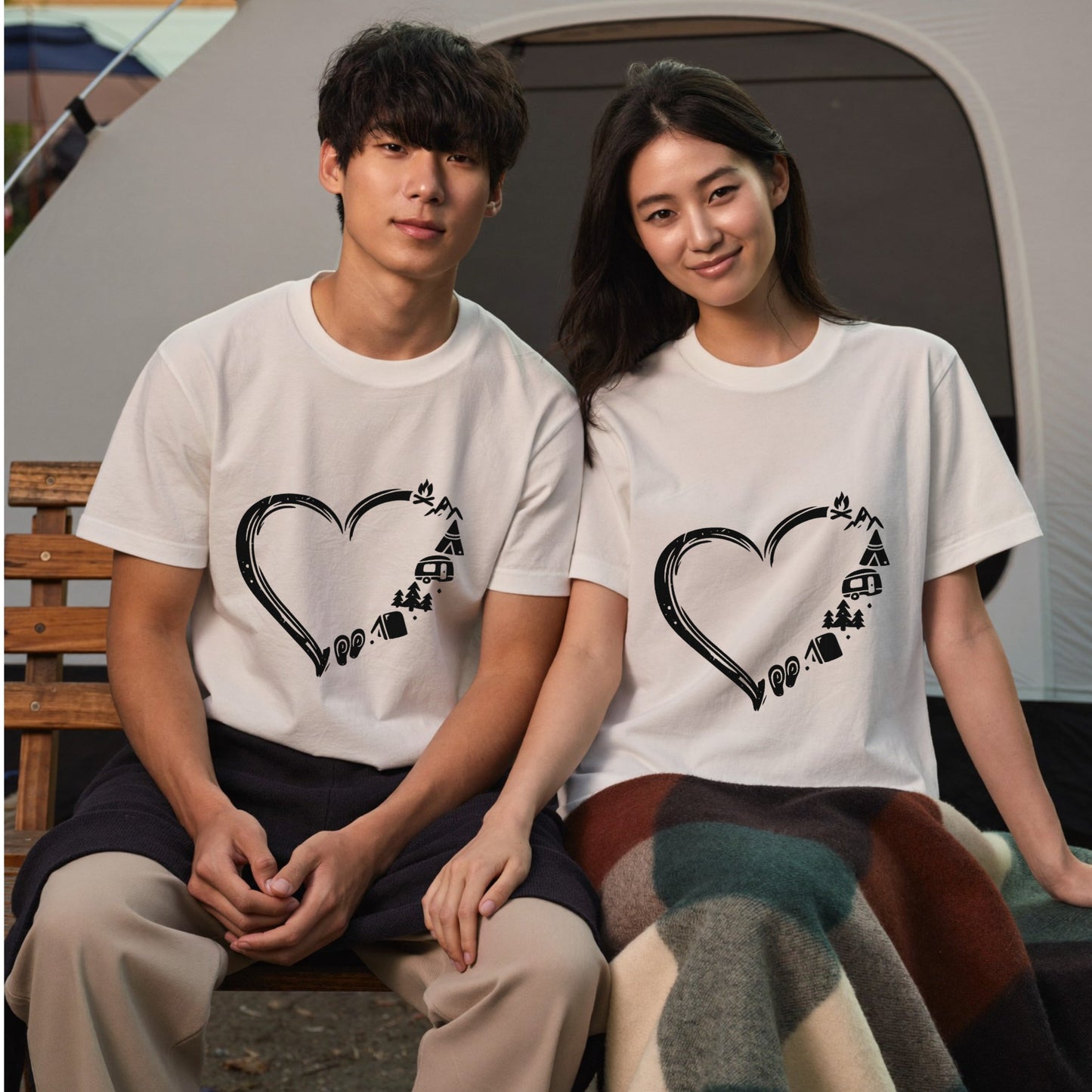 キャンプ ハート グラフィック Tシャツ - CAMPMODE | アウトドア ファッション
