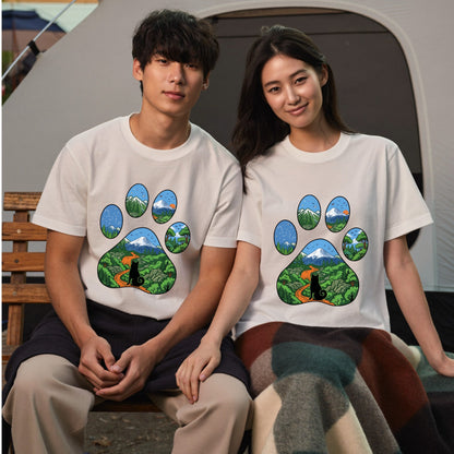 【肉球×富士山】おしゃれな猫アートTシャツ | CAMPMODE
