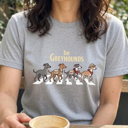 THE GREYHOUNDS 横断歩道 キャンプ ゆるかわ Tシャツ 【犬好き・愛犬家・アウトドア・ギフトに最適】