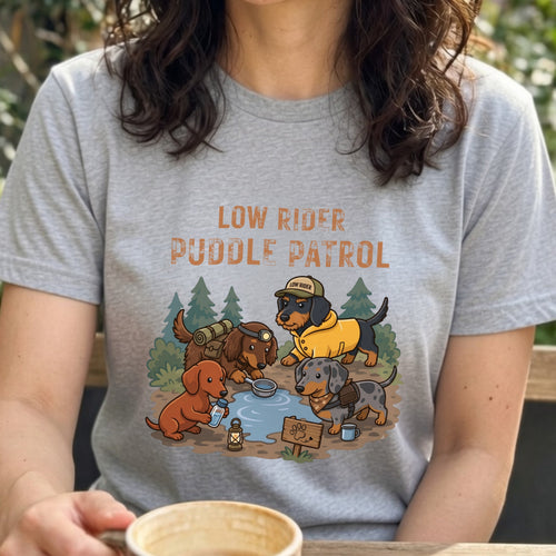 Low Rider Puddle Patrol Funny Dachshund T-Shirt