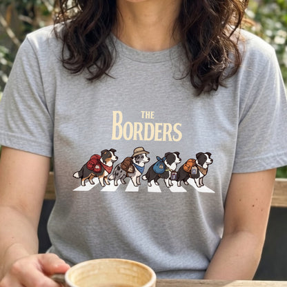 THE BORDERS 横断歩道 キャンプ ゆるかわ Tシャツ 【犬好き・愛犬家・アウトドア・ギフトに最適】