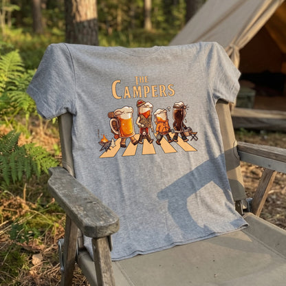 THE BEER CAMPERS | ビールたちのキャンプ 横断歩道 面白Tシャツ【ビール好き・キャンプ好き・ギフトに最適】