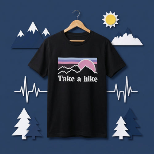 Take A Hike Mountain Sunset Retro T-Shirt