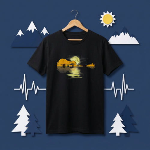 Guitar Lake Full Moon Reflection T-Shirt