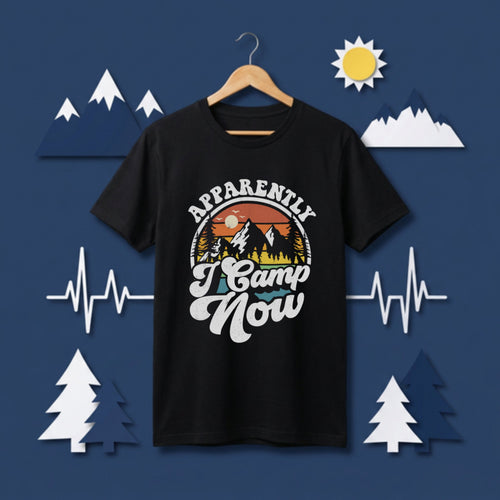 Funny Camping Lover Retro Sunset Mountain T-Shirt