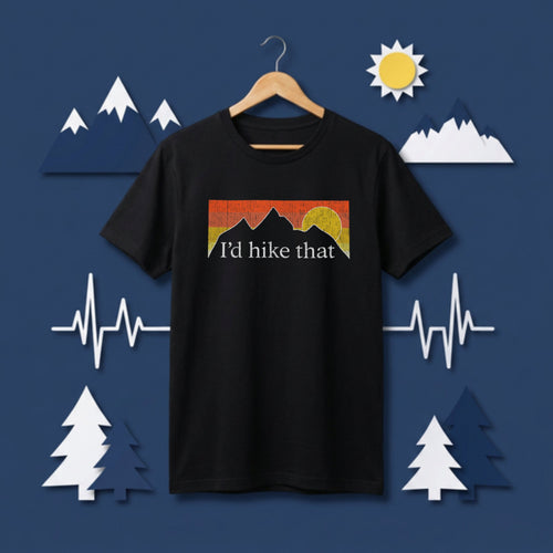 Id Hike That Mountain Sunset Retro T-Shirt