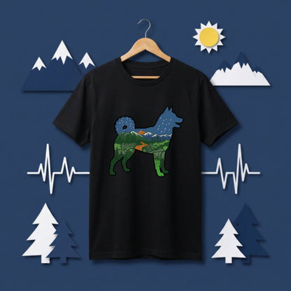 【Shiba】自然風景ダブルエスポージャー白Tシャツ | CAMPMODE