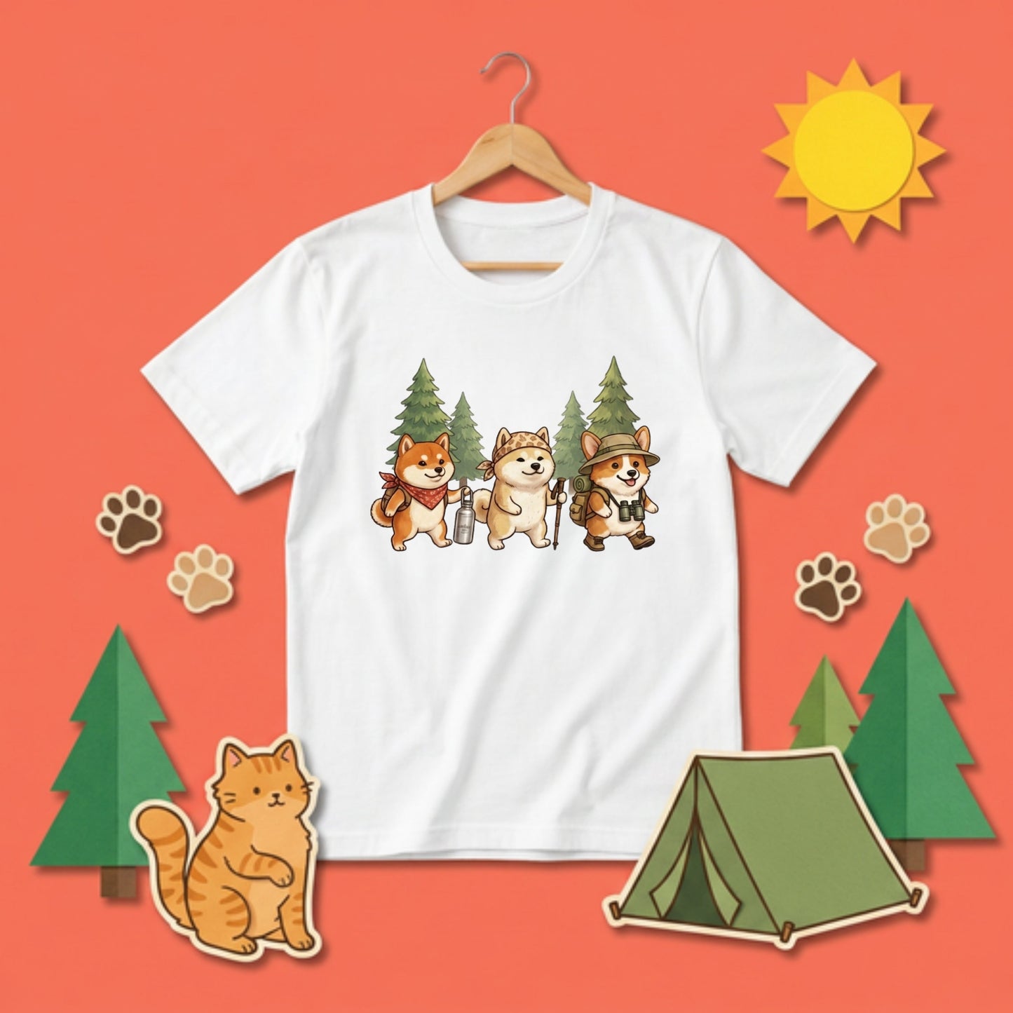 【柴犬・ハイキング＆キャンプ】おしゃれなTシャツ | CAMPMODE