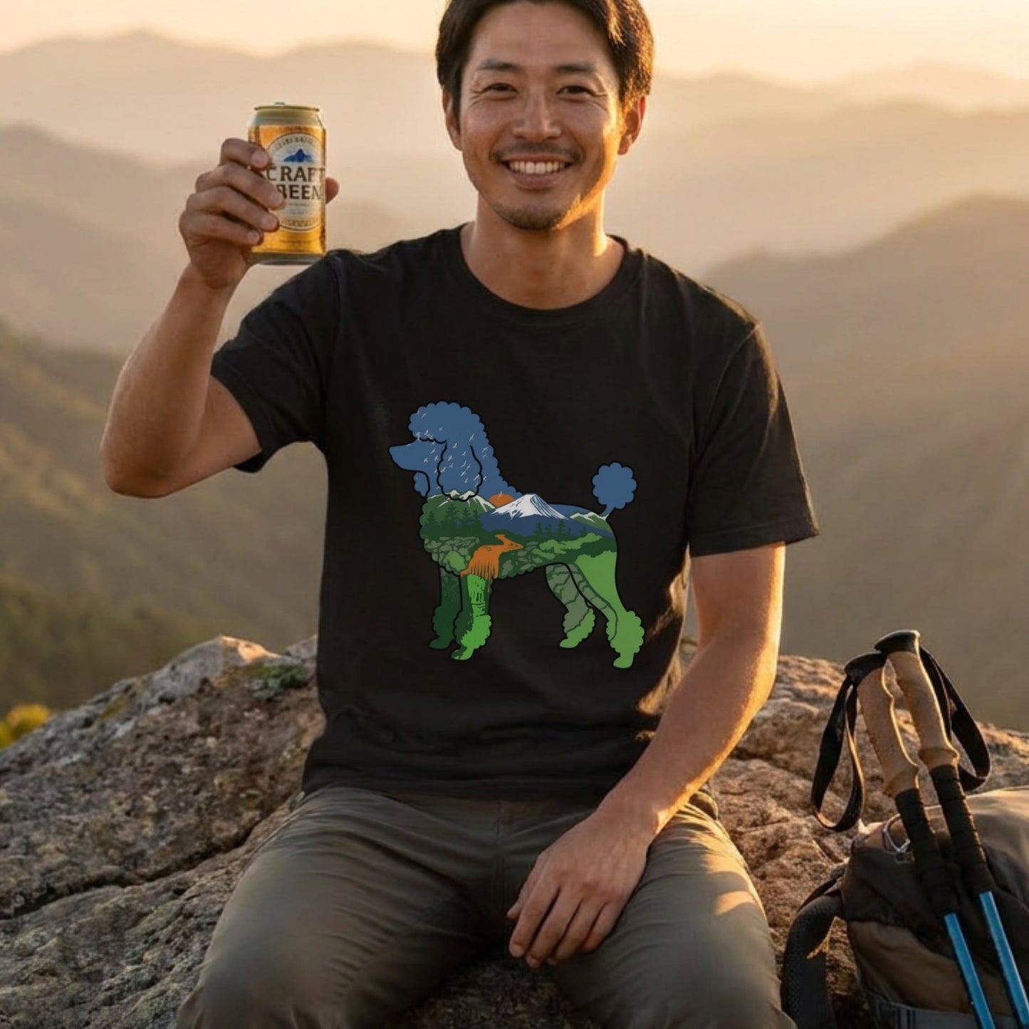 【Poodle Dog】自然風景ダブルエスポージャーTシャツ | CAMPMODE