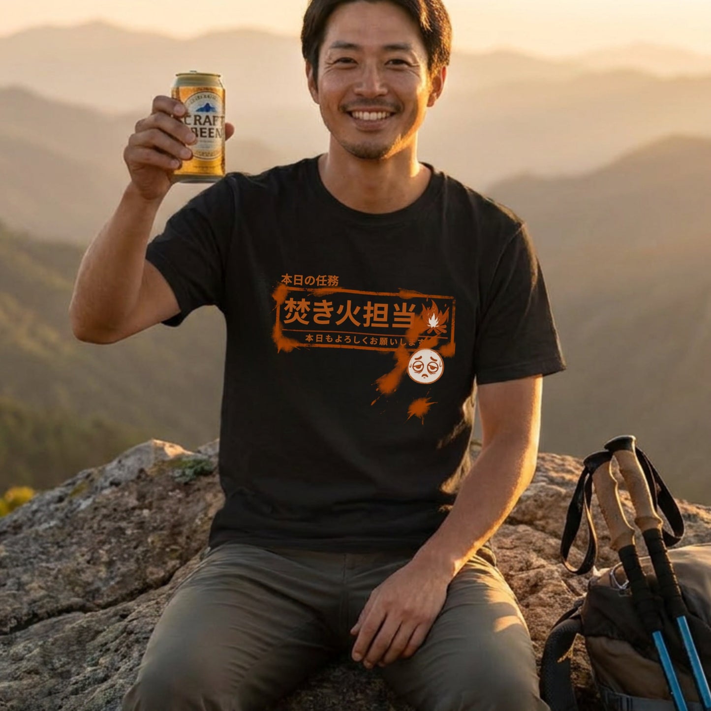 【本日の任務 焚き火担当】おもしろキャンプTシャツ | CAMPMODE