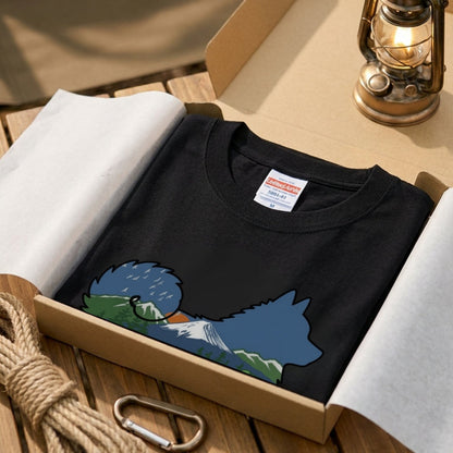 【Japanese Spitz】自然風景ダブルエスポージャー白Tシャツ | CAMPMODE