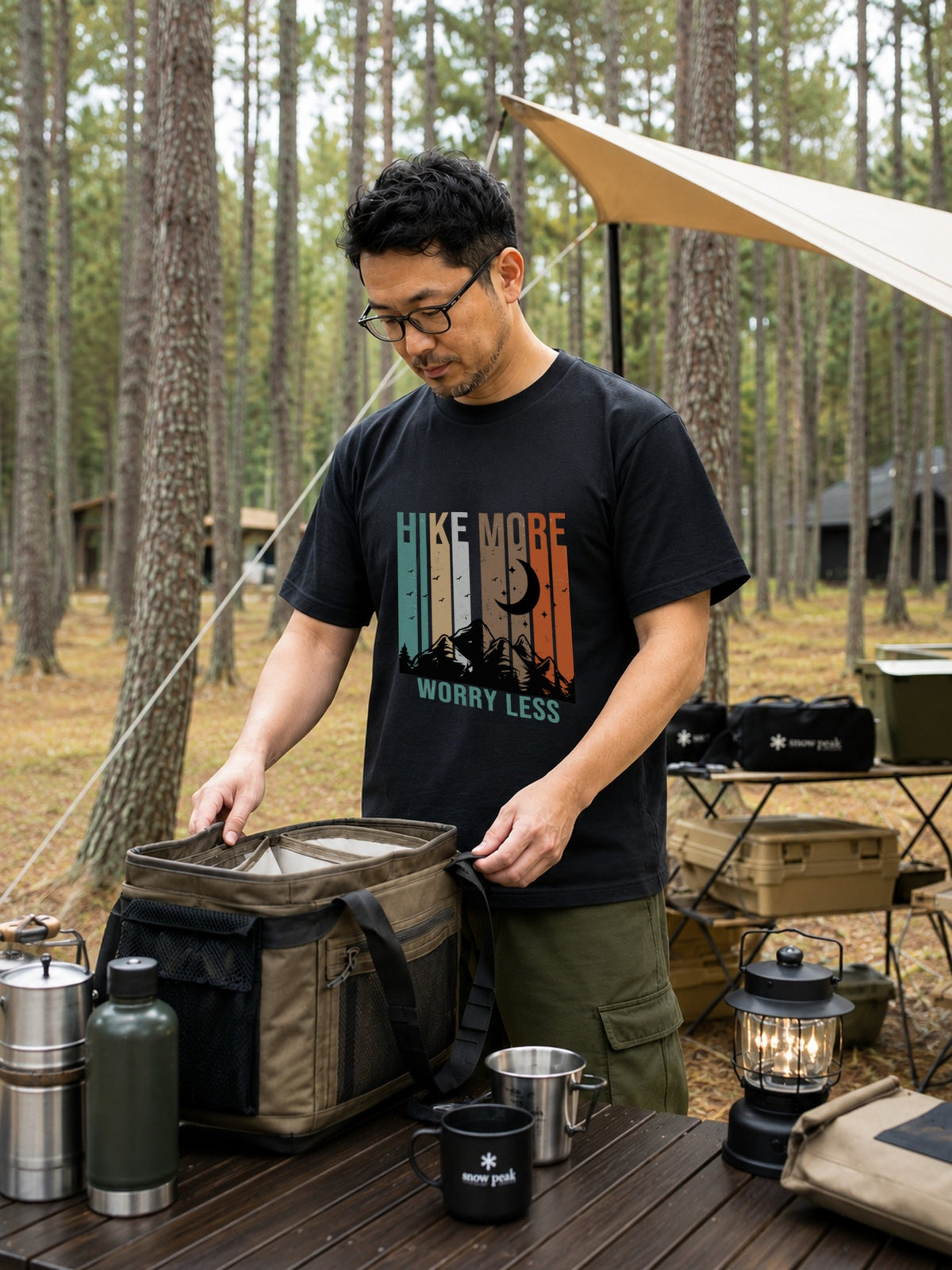 ヴィンテージ 山 グラフィック Tシャツ | 登山 ハイキング 服 | CAMPMODE