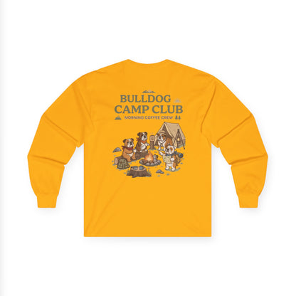 Bulldog Camp Club Campfire Coffee Back Print Long Sleeve T-Shirt
