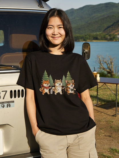【柴犬・ハイキング＆キャンプ】おしゃれなTシャツ | CAMPMODE