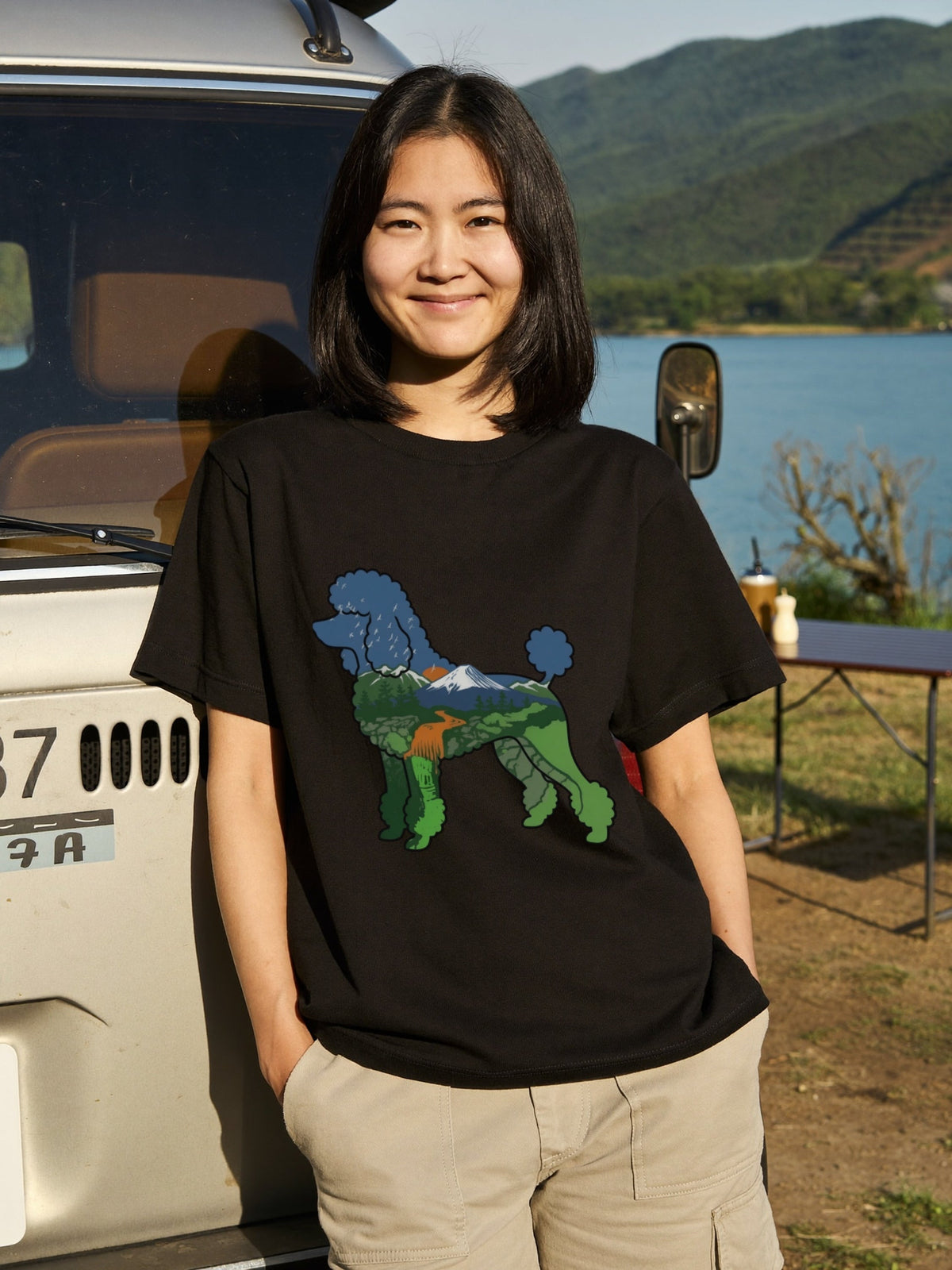 【Poodle Dog】自然風景ダブルエスポージャーTシャツ | CAMPMODE
