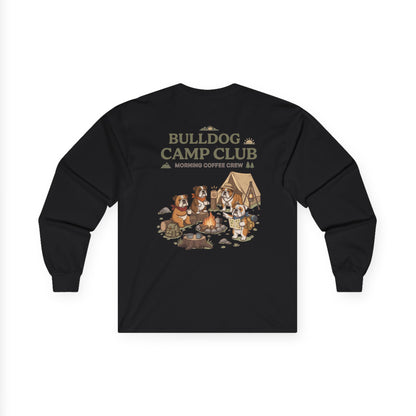 Bulldog Camp Club Campfire Coffee Back Print Long Sleeve T-Shirt