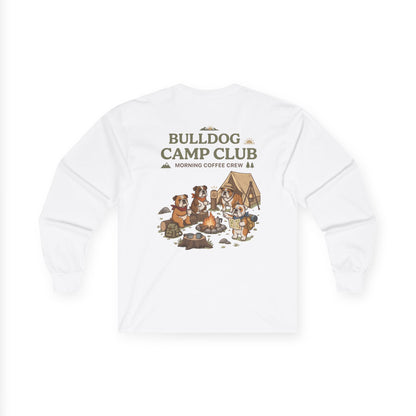 Bulldog Camp Club Campfire Coffee Back Print Long Sleeve T-Shirt