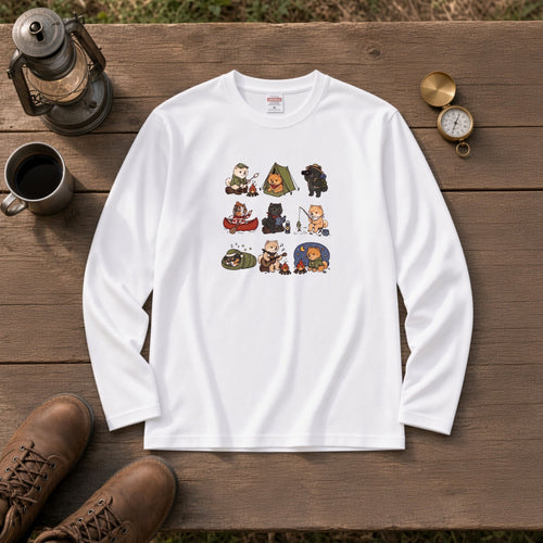 Pomeranian Camping Outdoor Long Sleeve T-Shirt