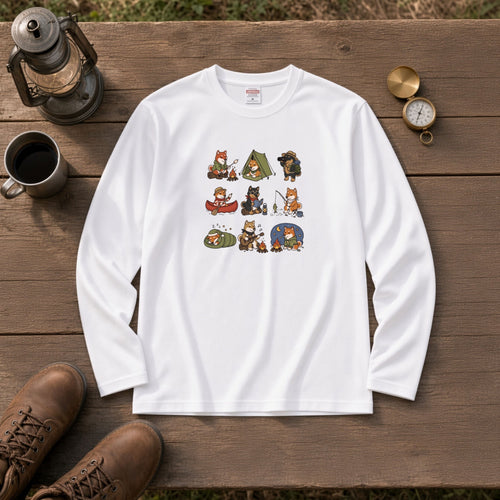 Shiba Inu Camping Outdoor Long Sleeve T-Shirt