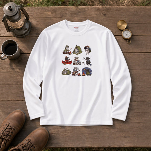 Miniature Schnauzer Camping Outdoor Long Sleeve T-Shirt