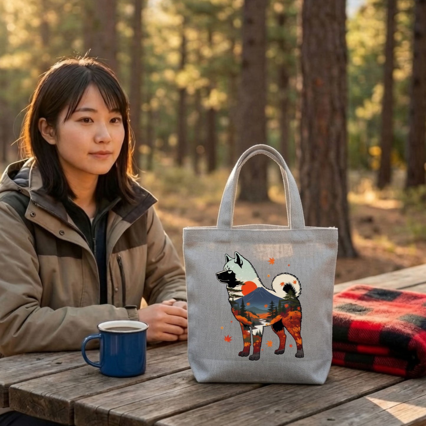 【Akita】2マウンテン風景キャンバストートバッグ | CAMPMODE