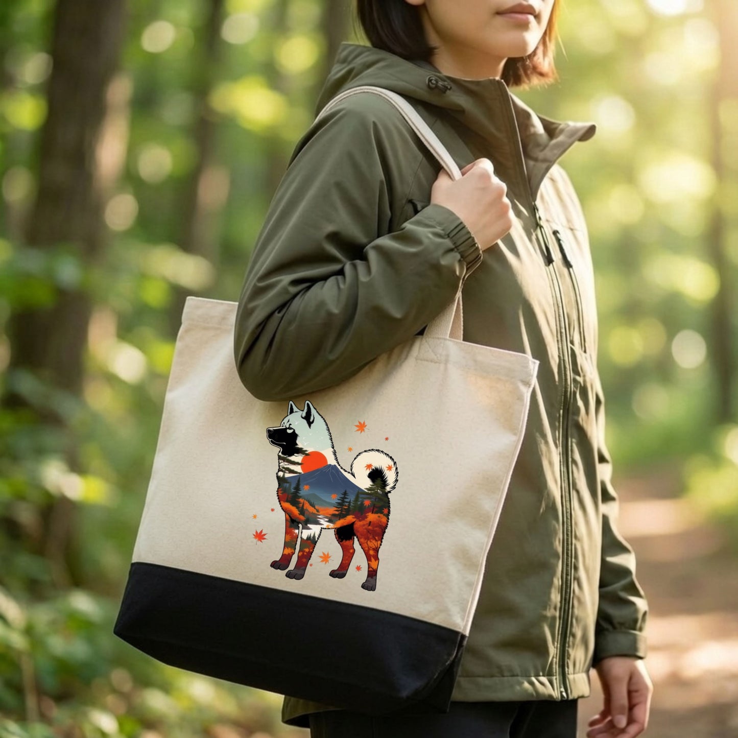【Akita】2マウンテン風景キャンバストートバッグ | CAMPMODE