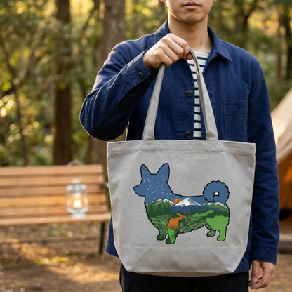 【Corgi】マウンテン風景キャンバストートバッグ | CAMPMODE