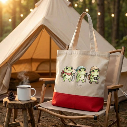 【カエル・ハイキング＆キャンプ】トートバッグ | CAMPMODE