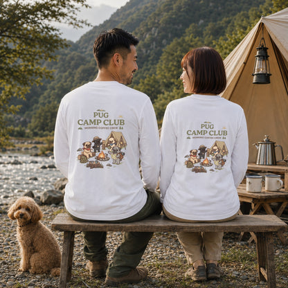 PUG CAMP CLUB パグ キャンプ バックプリント長袖Tシャツ