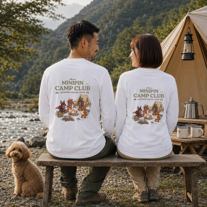 MINIPIN CAMP CLUB ミニチュアピンシャー キャンプ バックプリント長袖Tシャツ