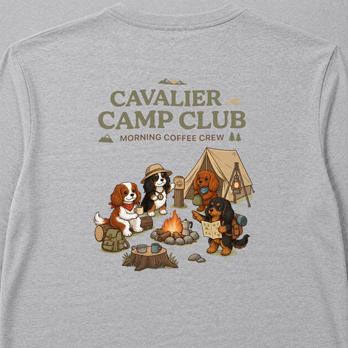 Cavalier King Charles Camp Club Back Print Long Sleeve T-Shirt