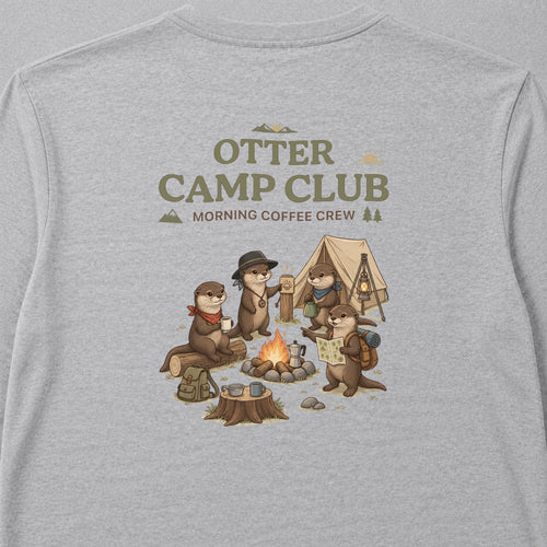Otter Camp Club Campfire Coffee Back Print Long Sleeve T-Shirt