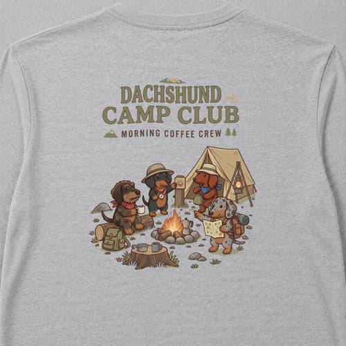 Dachshund Camp Club Campfire Coffee Long Sleeve T-Shirt