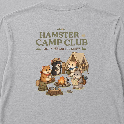 Hamster Camp Club Campfire Coffee Back Print Long Sleeve T-Shirt