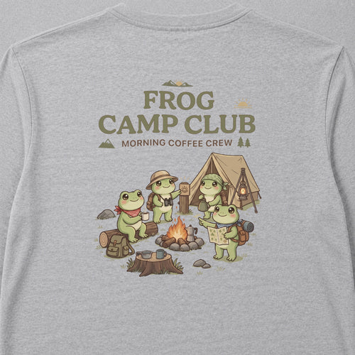 Frog Camp Club Campfire Coffee Back Print Long Sleeve T-Shirt