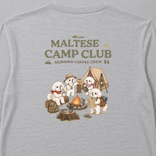MALTESE CAMP CLUB マルチーズ キャンプ バックプリント長袖Tシャツ