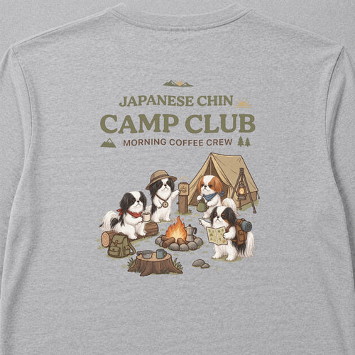Japanese Chin Camp Club Back Print Long Sleeve T-Shirt