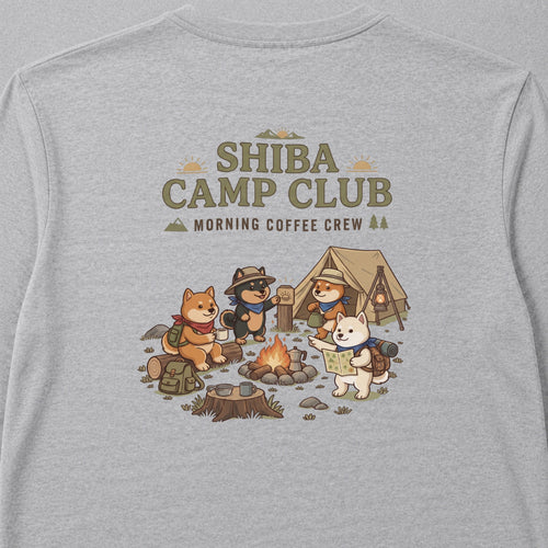 Shiba Inu Camp Club Campfire Coffee Long Sleeve T-Shirt