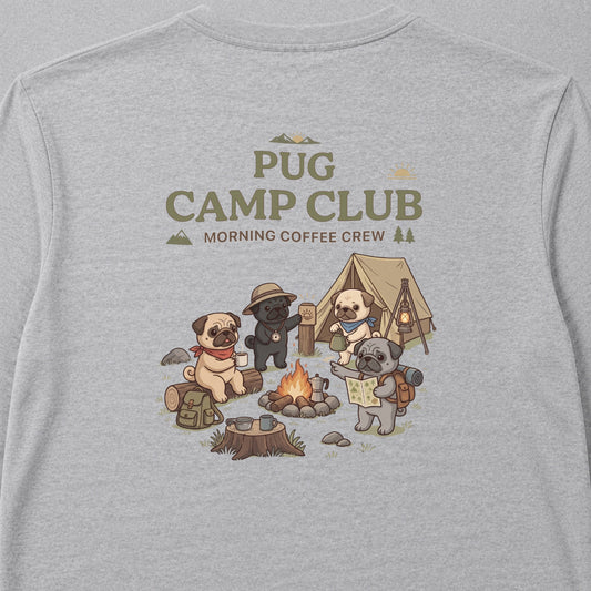 PUG CAMP CLUB パグ キャンプ バックプリント長袖Tシャツ