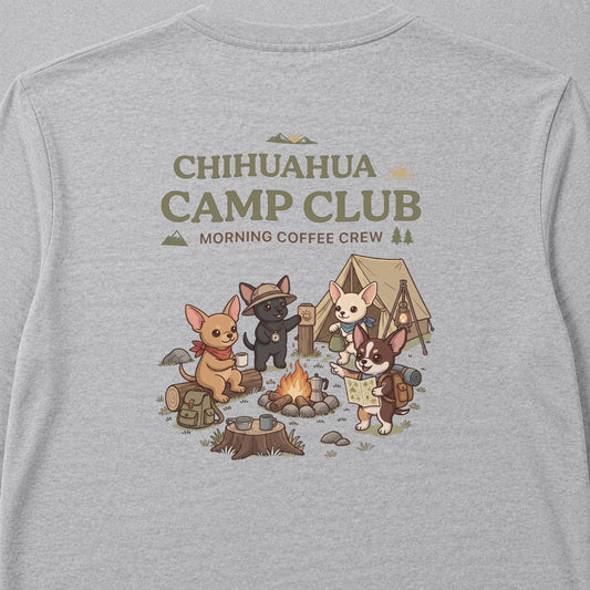 CHIHUAHUA CAMP CLUB チワワ キャンプ バックプリント長袖Tシャツ