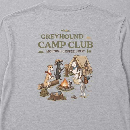 Greyhound Camp Club Campfire Coffee Back Print Long Sleeve T-Shirt