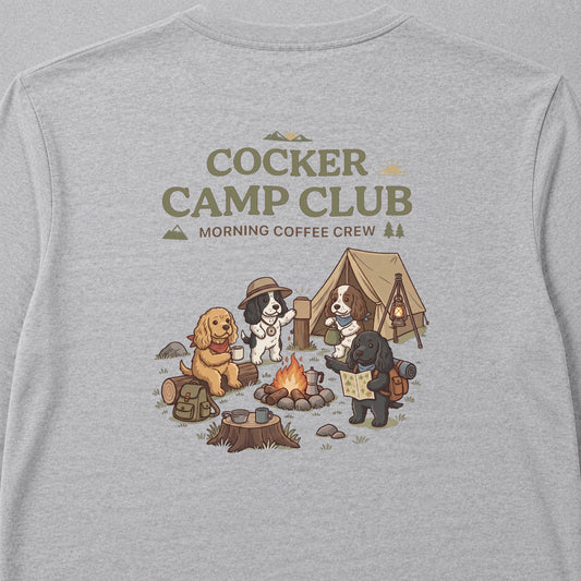 COCKER CAMP CLUB コッカースパニエル キャンプ バックプリント長袖Tシャツ