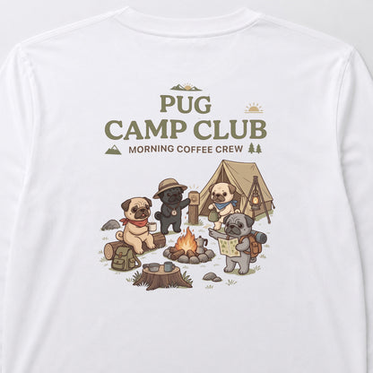 PUG CAMP CLUB パグ キャンプ バックプリント長袖Tシャツ