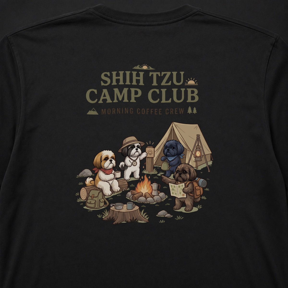 SHIH TZU CAMP CLUB シーズー ロングスリーブTシャツ ｜バックプリント