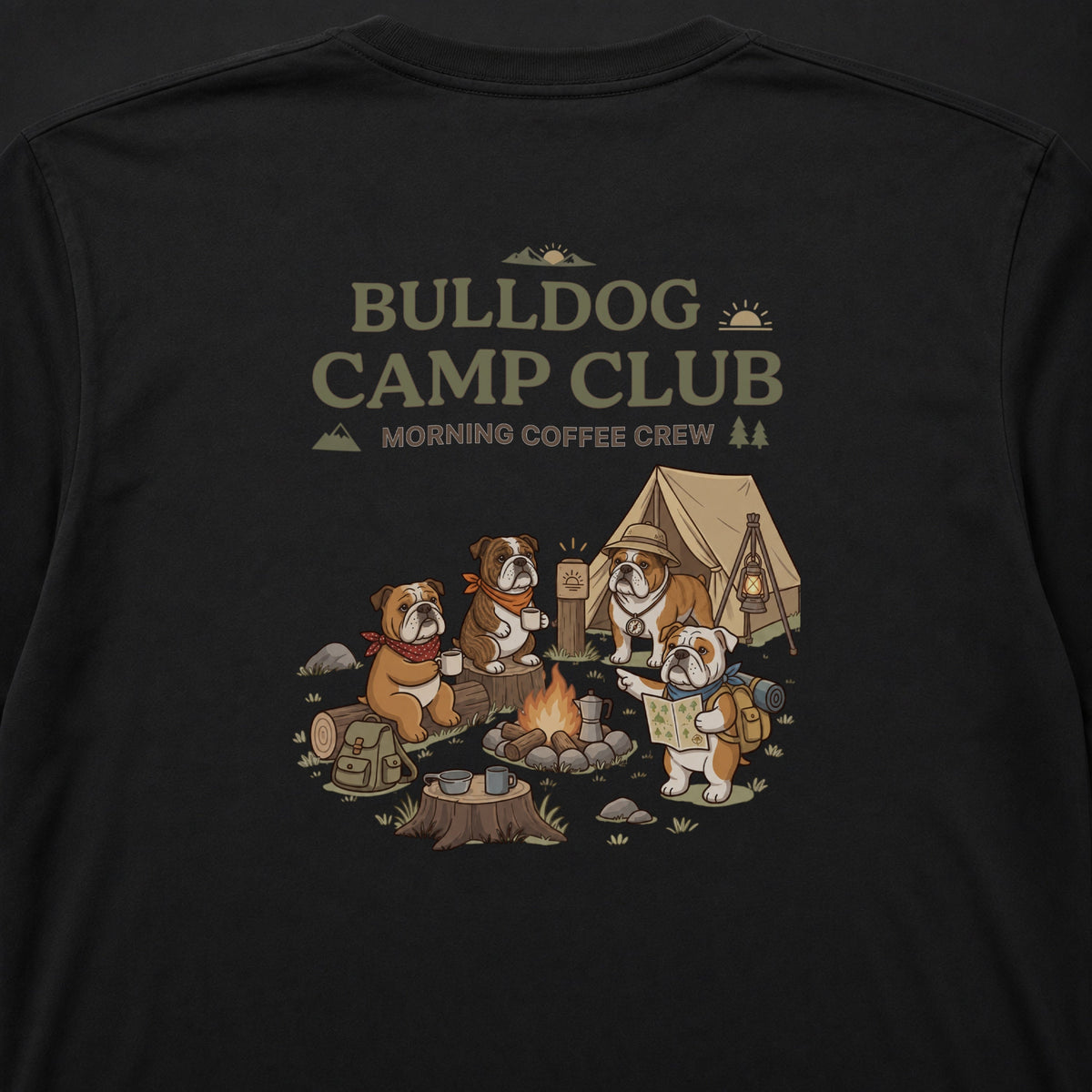 BULLDOG CAMP CLUB ブルドッグ キャンプ バックプリント長袖Tシャツ
