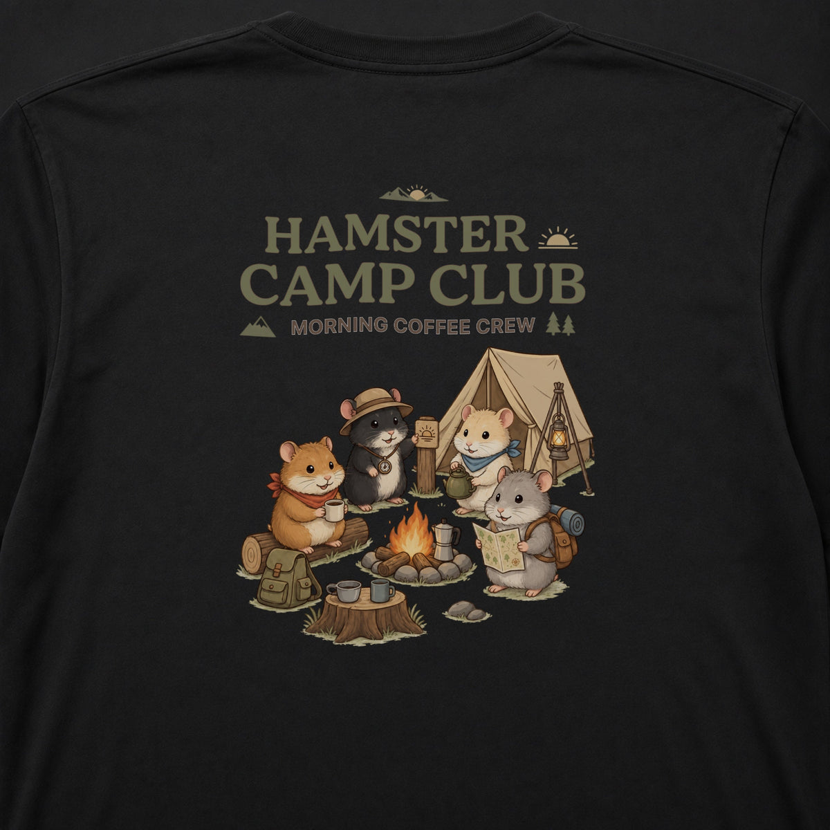 HAMSTER CAMP CLUB ハムスター キャンプ バックプリント長袖Tシャツ