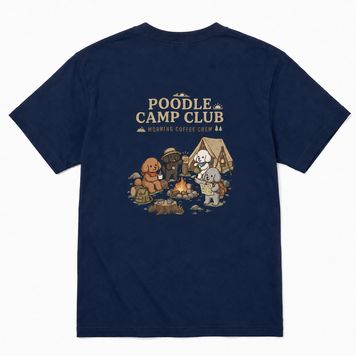 POODLE CAMP CLUB プードル キャンプTシャツ｜バックプリント