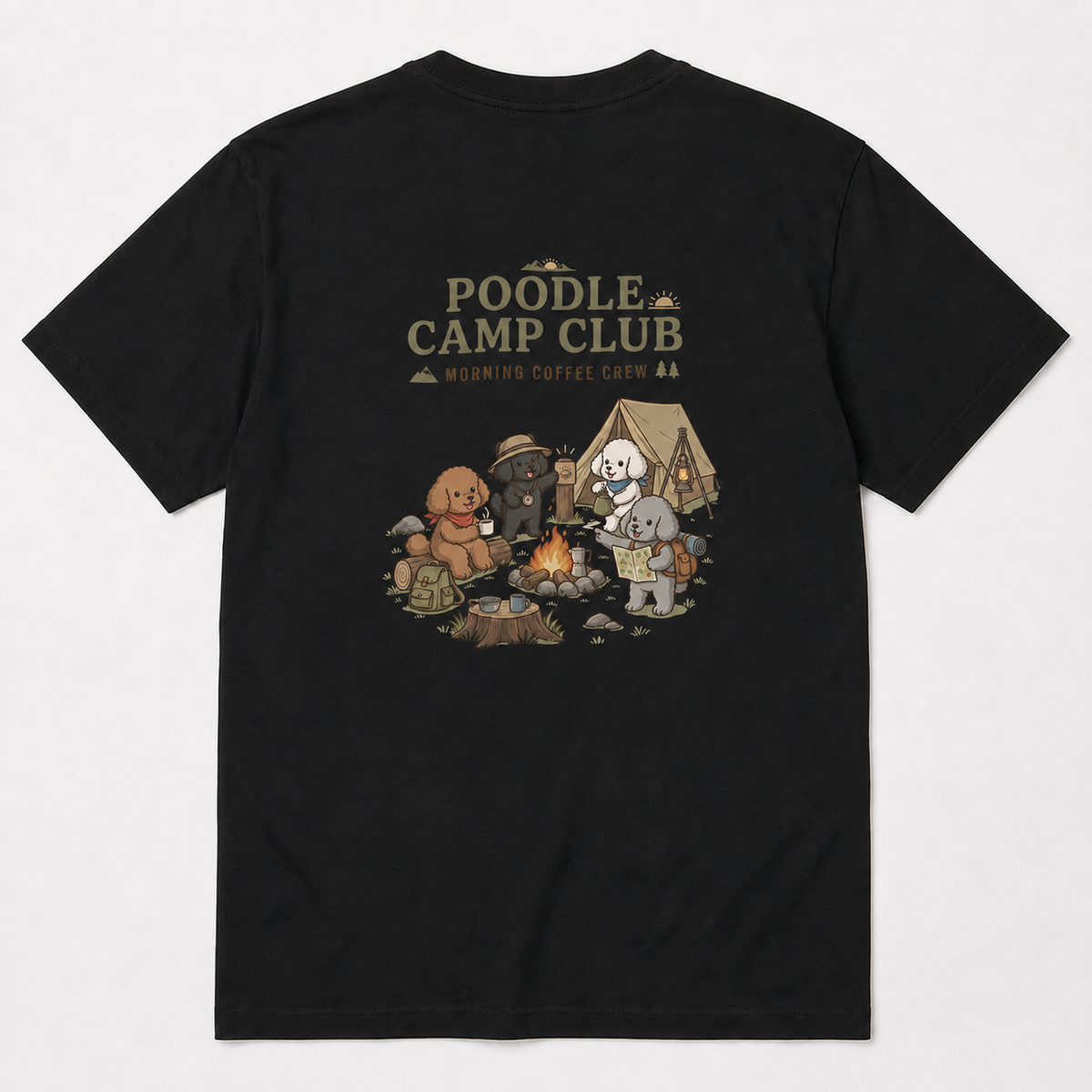 POODLE CAMP CLUB プードル キャンプTシャツ｜バックプリント